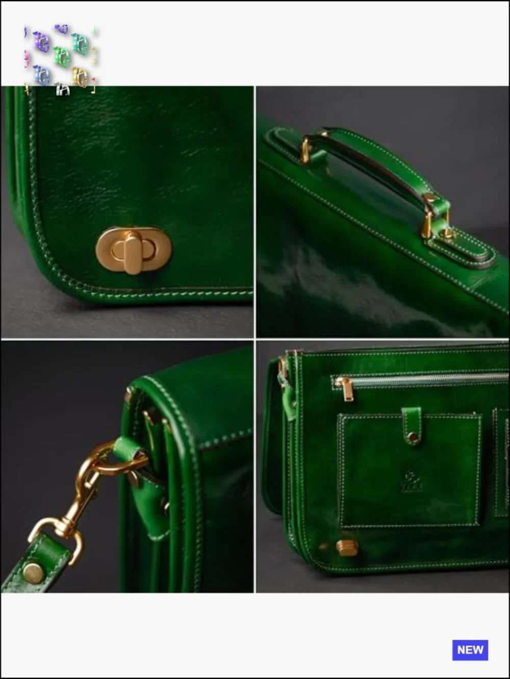 Leather Briefcase for Men - Italian Full Grain Laptop Bag Messenger Bag Gift Box